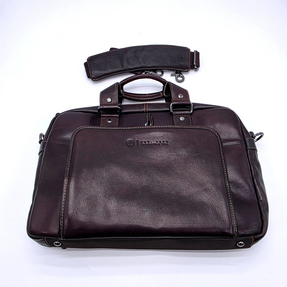 HP Elite Top Load T9H72AA Columbia Leather Laptop Bag with RFID Pocket